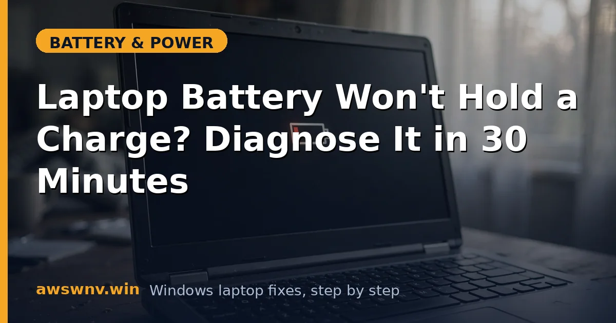 Laptop Battery Won't Hold a Charge? Diagnose It in 30 Minutes