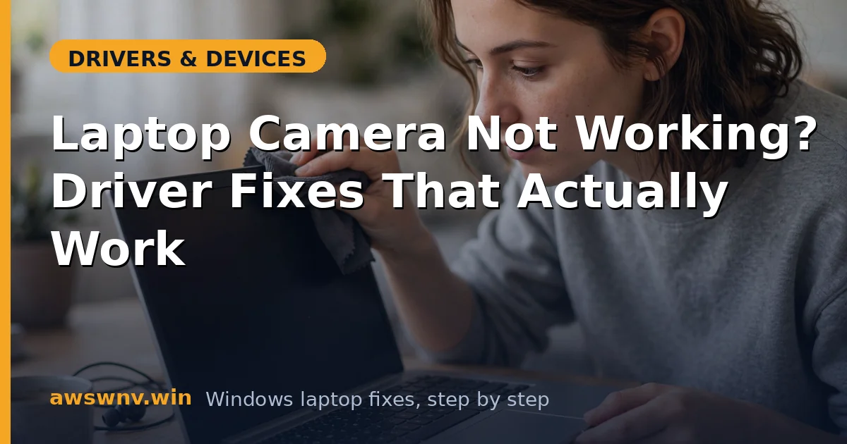 Laptop Camera Not Working? Driver Fixes That Actually Work