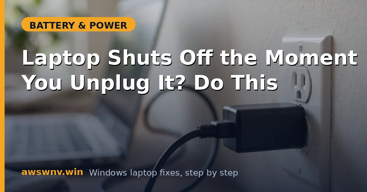Laptop Shuts Off the Moment You Unplug It? Do This