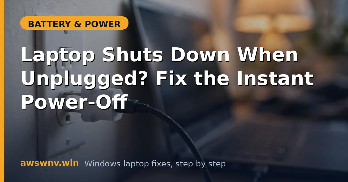 Laptop Shuts Down When Unplugged? Fix the Instant Power-Off