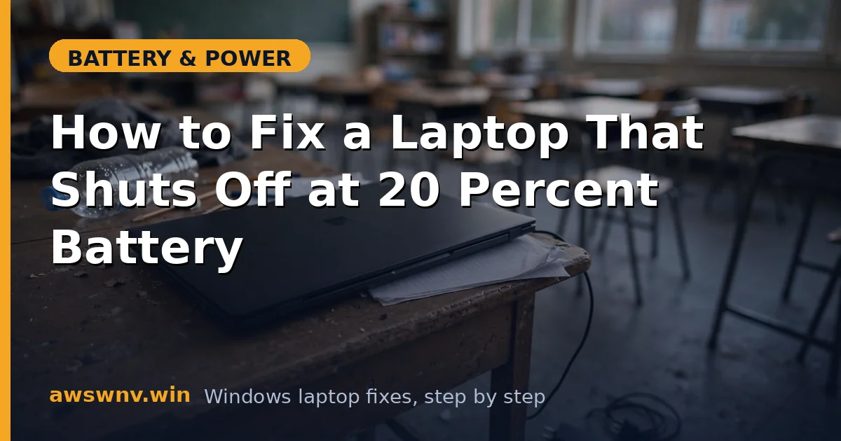 How to Fix a Laptop That Shuts Off at 20 Percent Battery