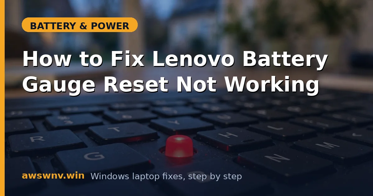How to Fix Lenovo Battery Gauge Reset Not Working