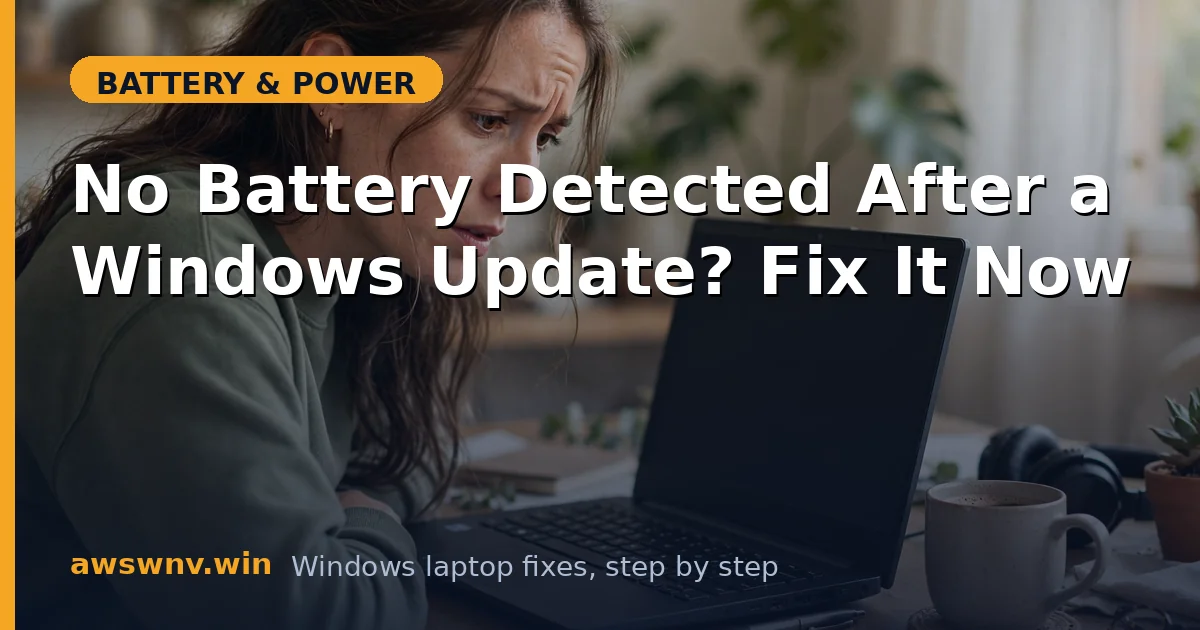 No Battery Detected After a Windows Update? Fix It Now