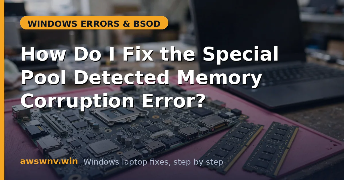 How Do I Fix the Special Pool Detected Memory Corruption Error?