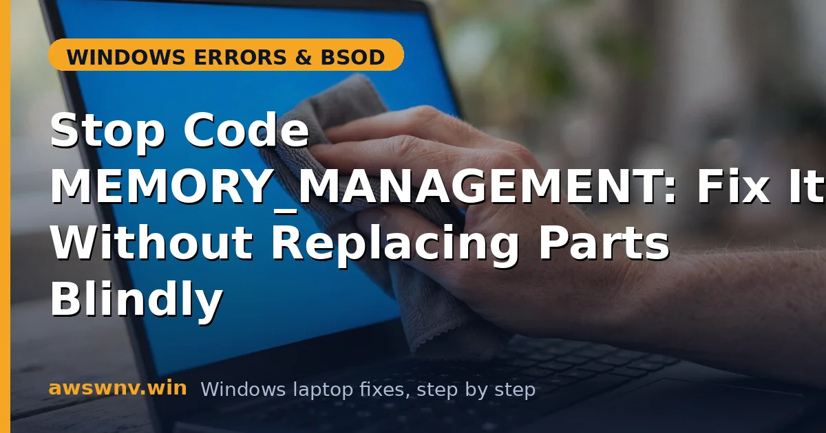 Stop Code MEMORY_MANAGEMENT: Fix It Without Replacing Parts Blindly