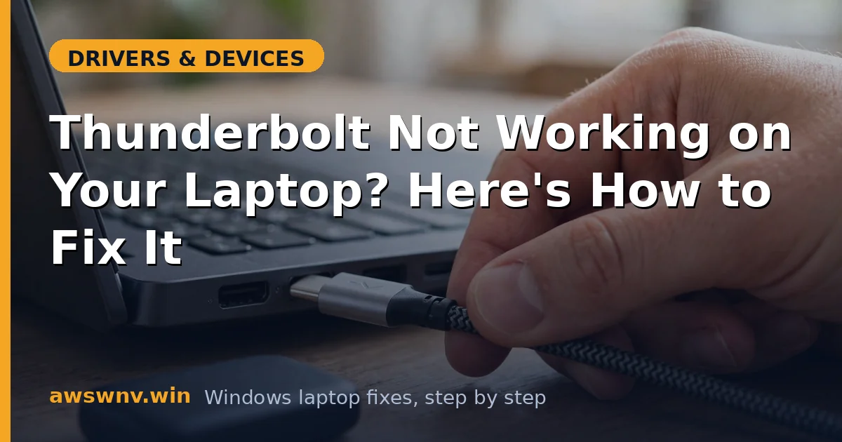 Thunderbolt Not Working on Your Laptop? Here's How to Fix It