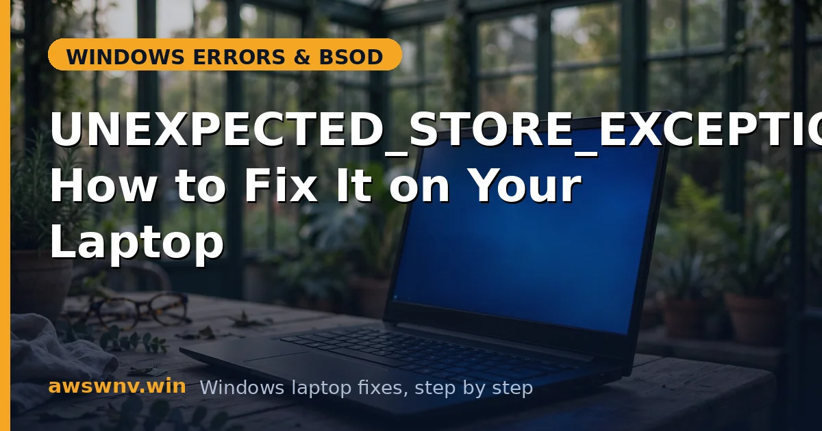 UNEXPECTED_STORE_EXCEPTION: How to Fix It on Your Laptop