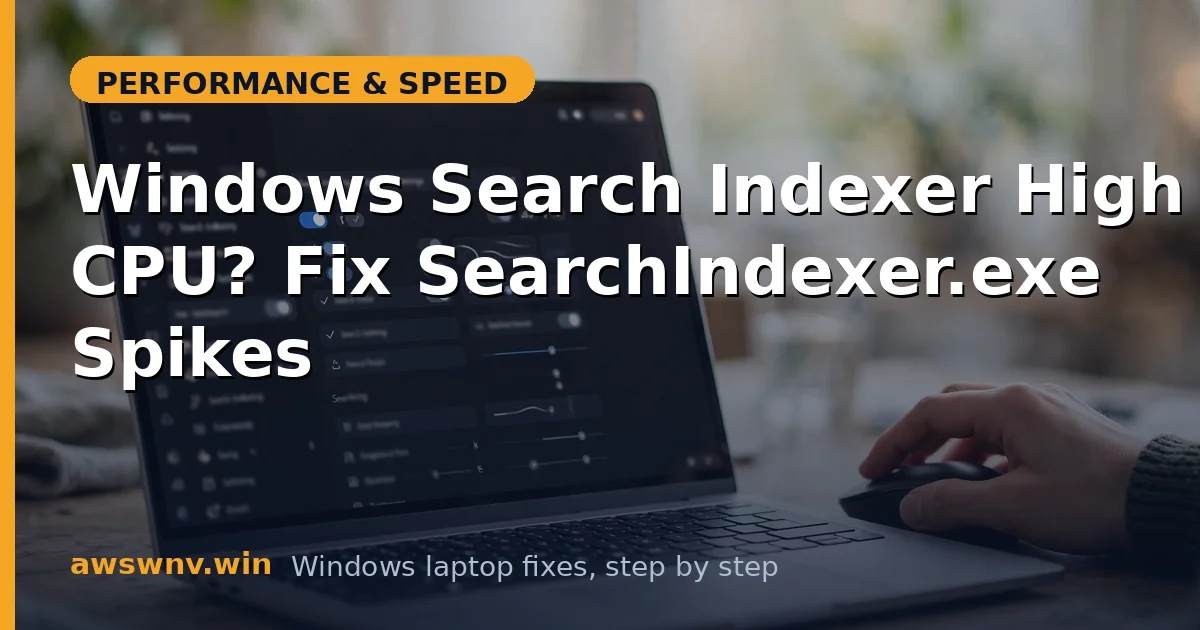Windows Search Indexer High CPU? Fix SearchIndexer.exe Spikes