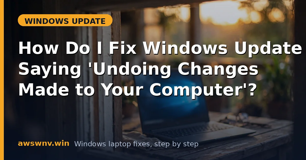 How Do I Fix Windows Update Saying 'Undoing Changes Made to Your Computer'?