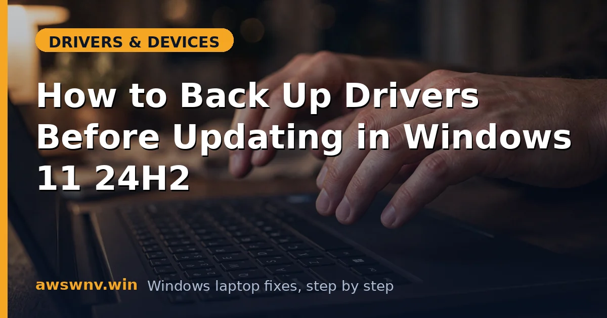 How to Back Up Drivers Before Updating in Windows 11 24H2