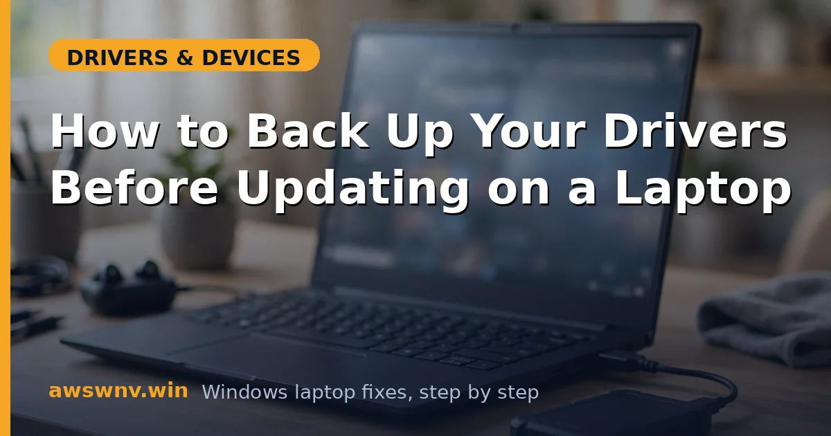 How to Back Up Your Drivers Before Updating on a Laptop