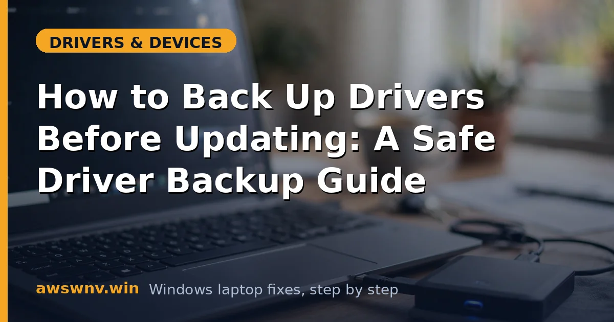 How to Back Up Drivers Before Updating: A Safe Driver Backup Guide