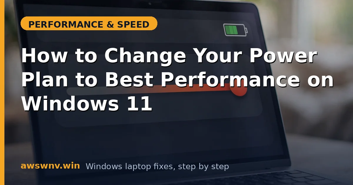 How to Change Your Power Plan to Best Performance on Windows 11