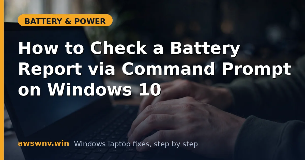 How to Check a Battery Report via Command Prompt on Windows 10