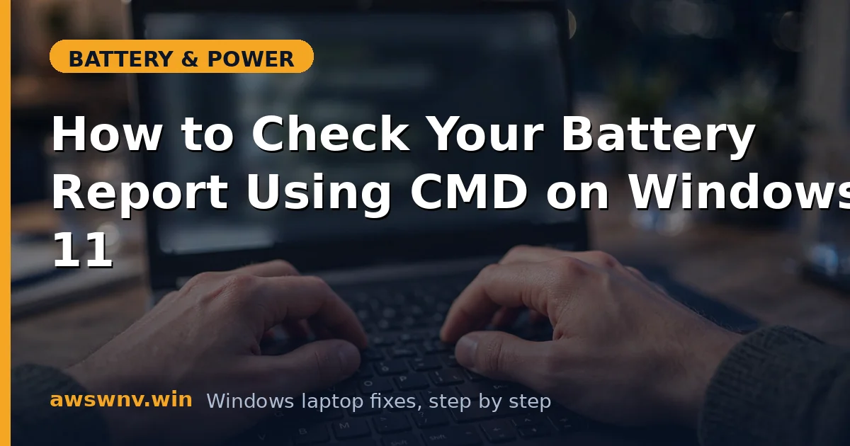 How to Check Your Battery Report Using CMD on Windows 11