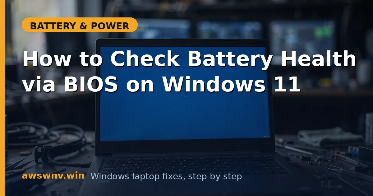 How to Check Battery Health via BIOS on Windows 11