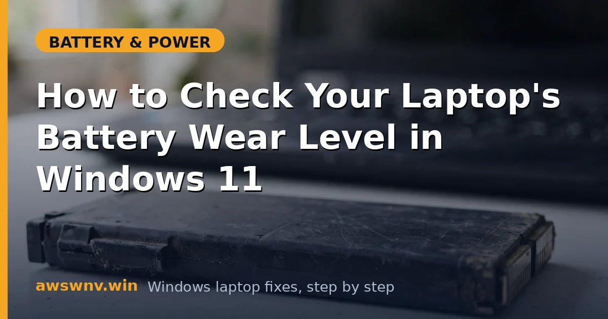 How to Check Your Laptop's Battery Wear Level in Windows 11