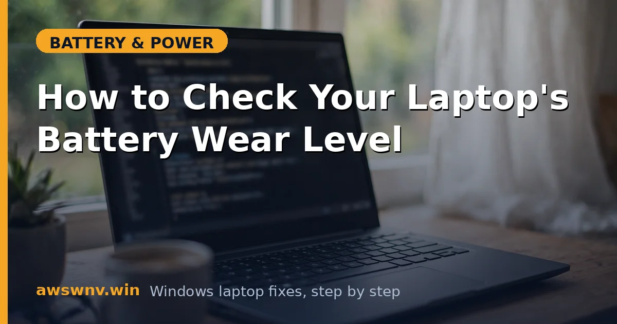 How to Check Your Laptop's Battery Wear Level