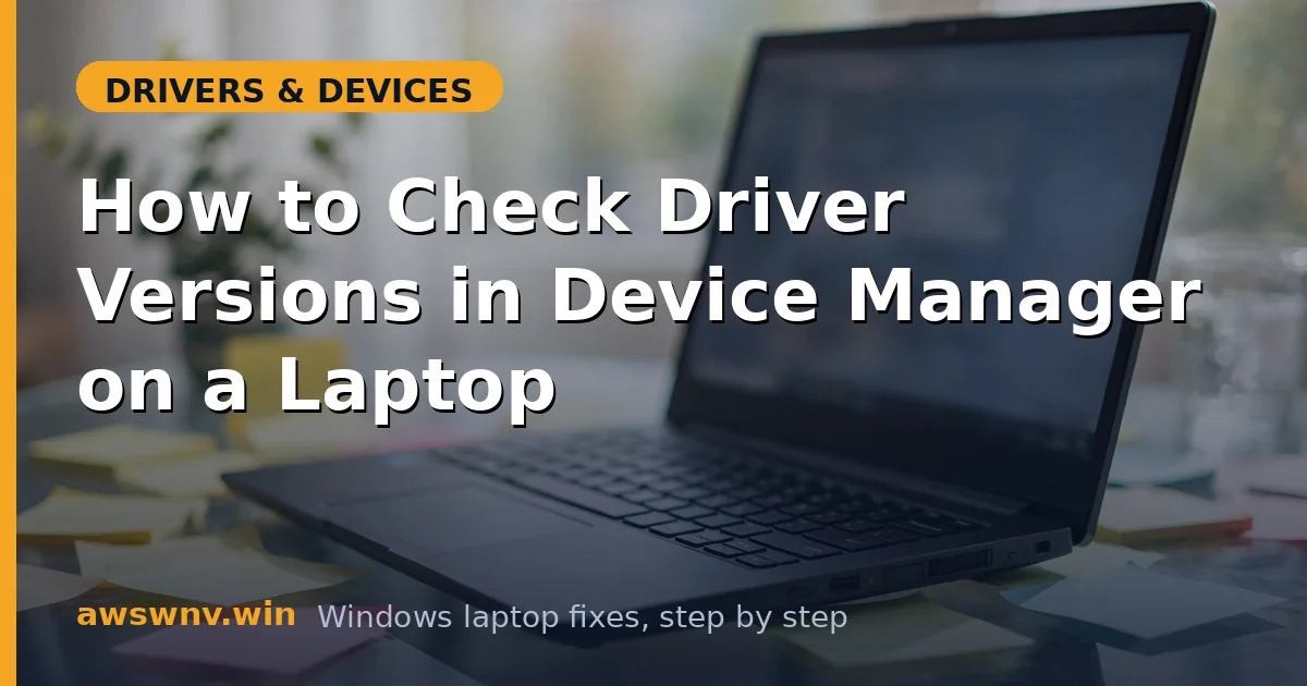 How to Check Driver Versions in Device Manager on a Laptop