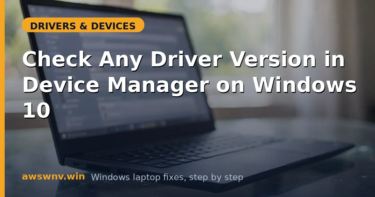 Check Any Driver Version in Device Manager on Windows 10