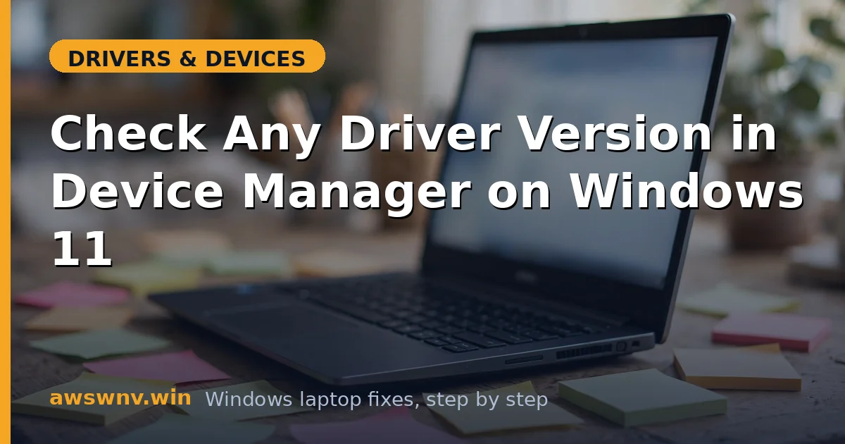 Check Any Driver Version in Device Manager on Windows 11
