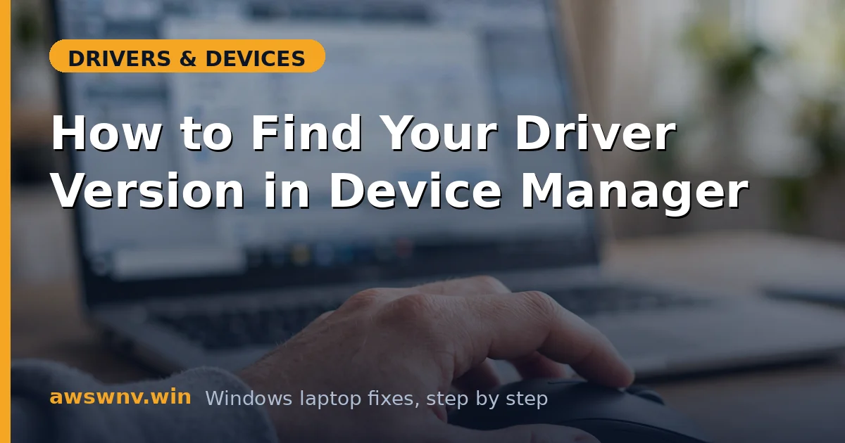How to Find Your Driver Version in Device Manager