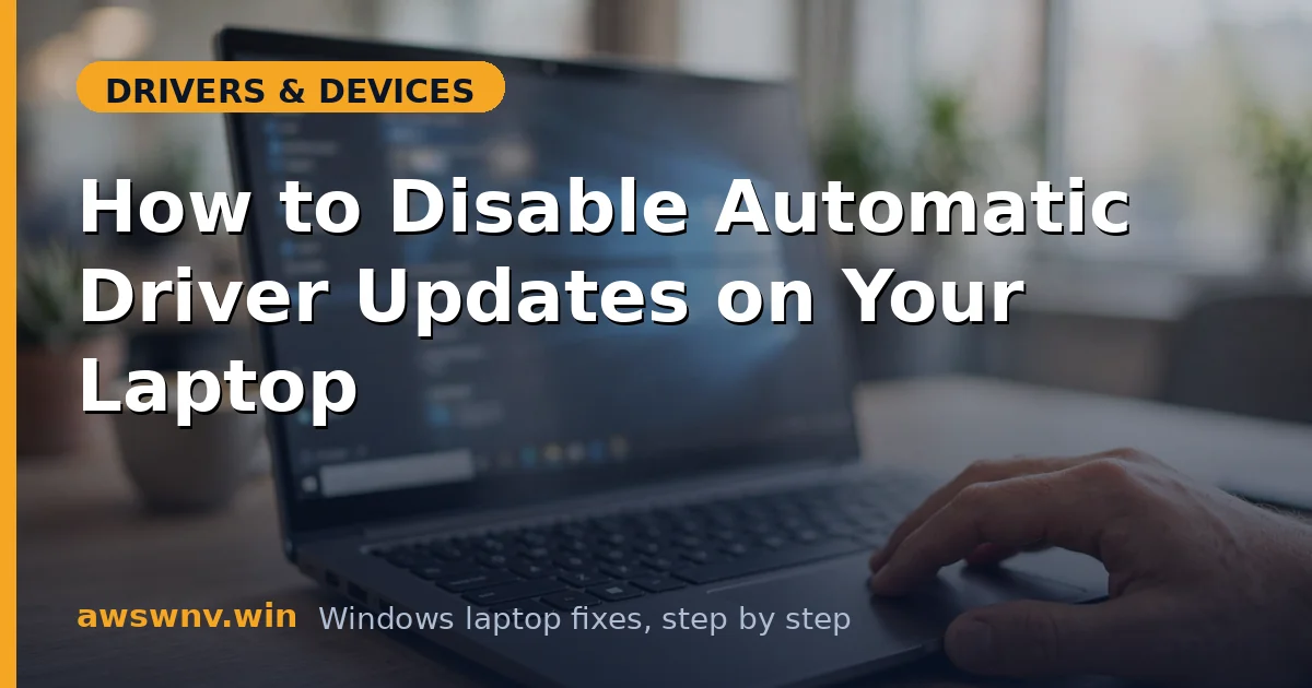 How to Disable Automatic Driver Updates on Your Laptop