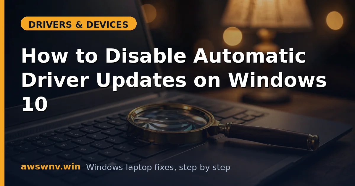 How to Disable Automatic Driver Updates on Windows 10
