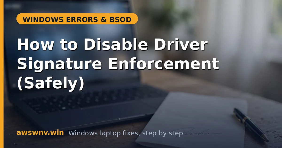How to Disable Driver Signature Enforcement (Safely)