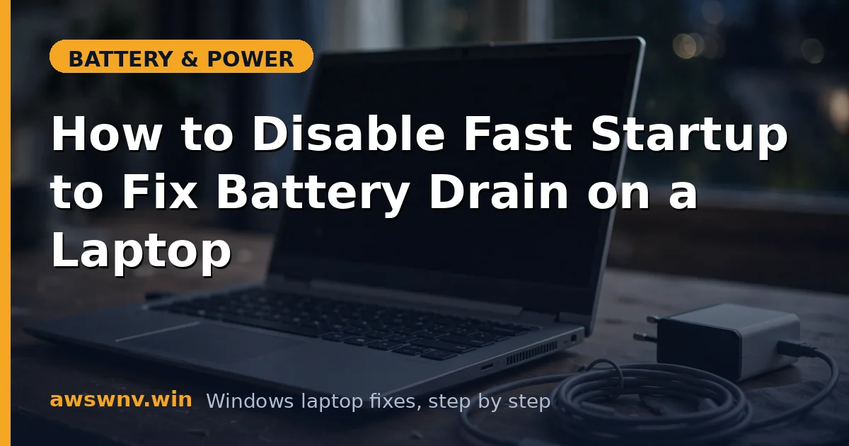 How to Disable Fast Startup to Fix Battery Drain on a Laptop