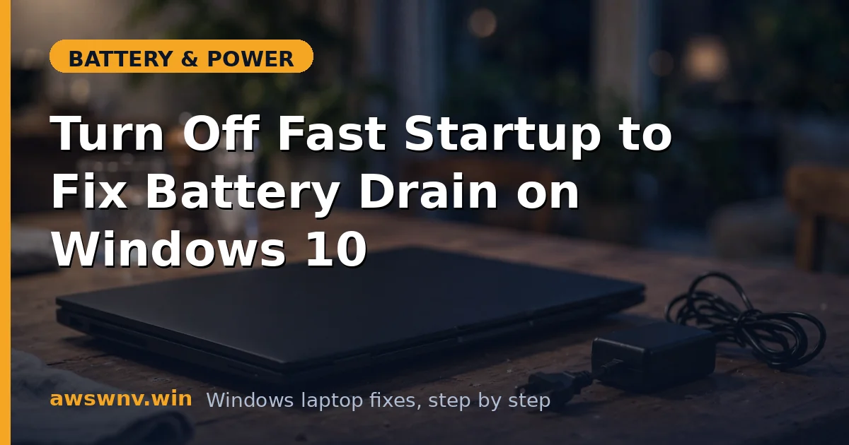 Turn Off Fast Startup to Fix Battery Drain on Windows 10