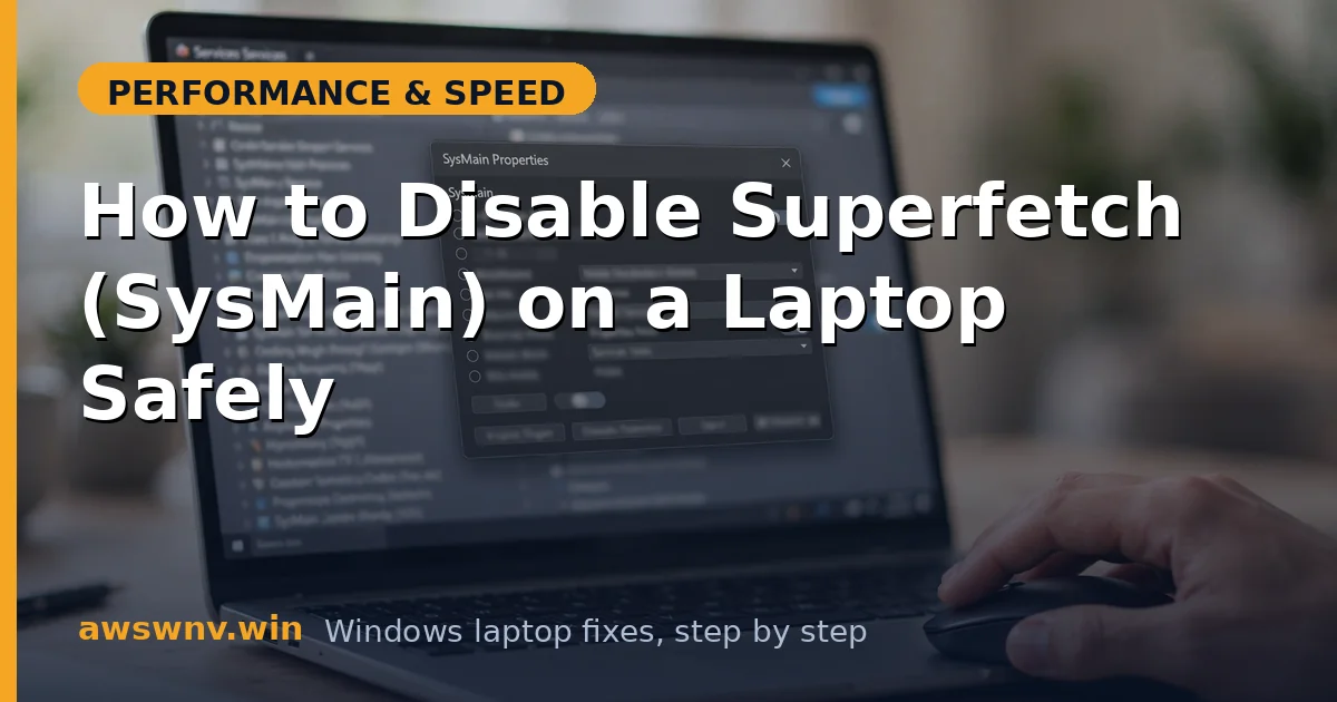 How to Disable Superfetch (SysMain) on a Laptop Safely