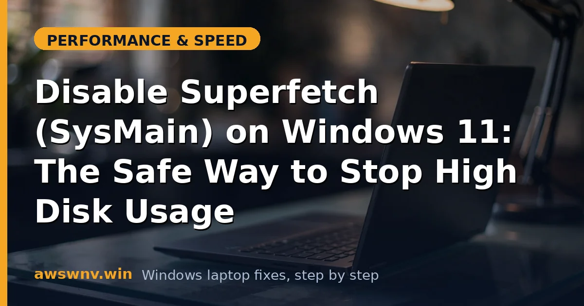 Disable Superfetch (SysMain) on Windows 11: The Safe Way to Stop High Disk Usage