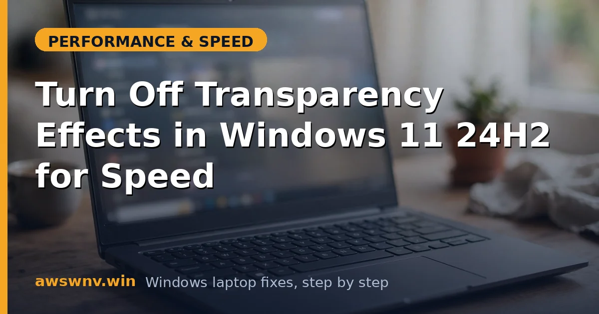 Turn Off Transparency Effects in Windows 11 24H2 for Speed