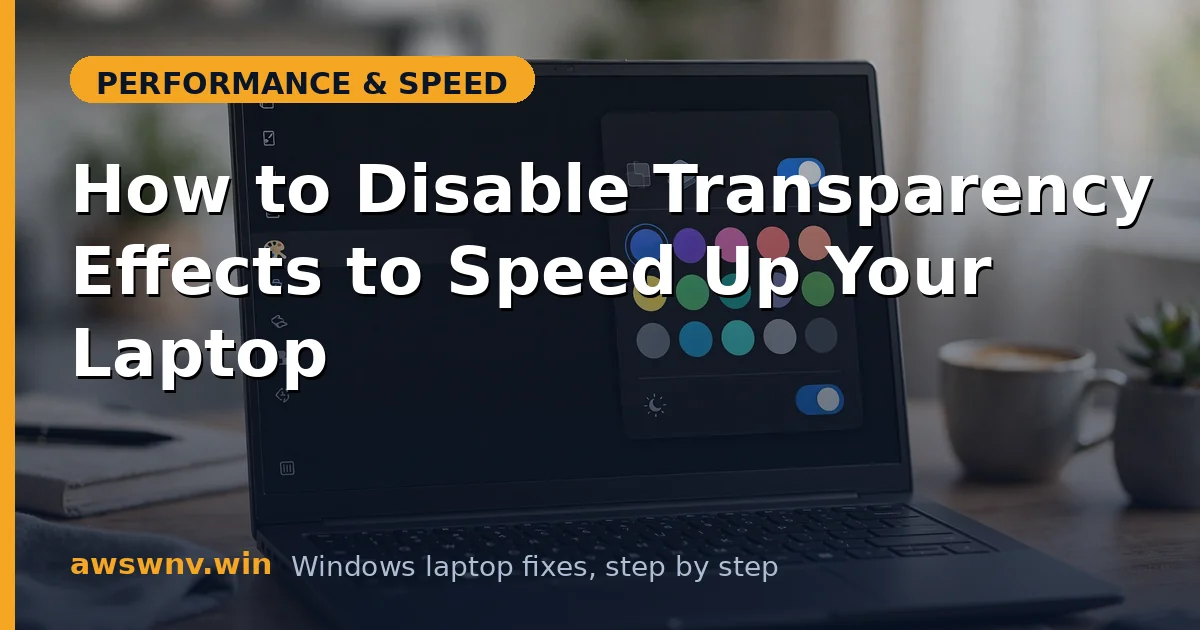 How to Disable Transparency Effects to Speed Up Your Laptop