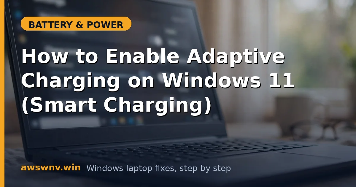 How to Enable Adaptive Charging on Windows 11 (Smart Charging)