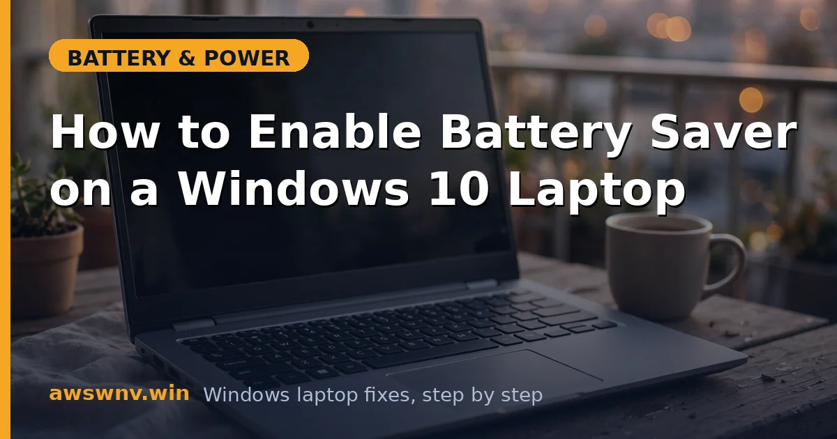 How to Enable Battery Saver on a Windows 10 Laptop