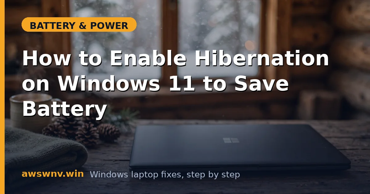 How to Enable Hibernation on Windows 11 to Save Battery