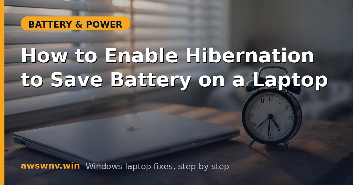 How to Enable Hibernation to Save Battery on a Laptop