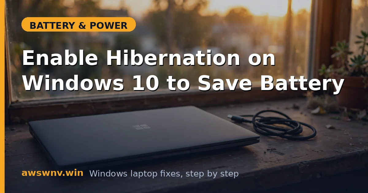 Enable Hibernation on Windows 10 to Save Battery