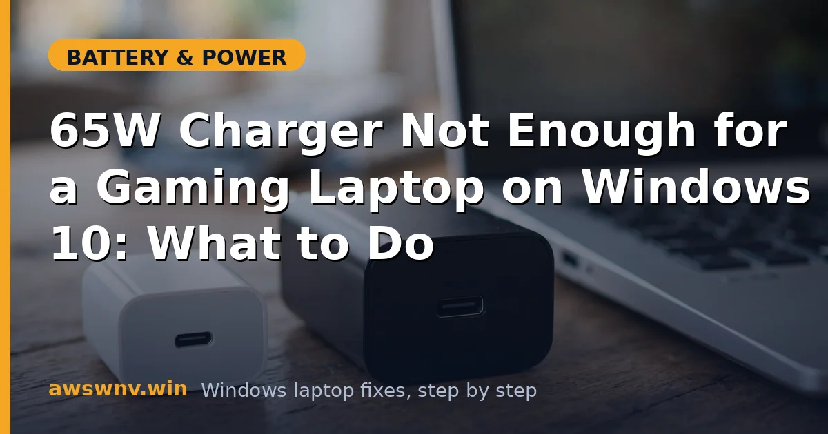 65W Charger Not Enough for a Gaming Laptop on Windows 10: What to Do