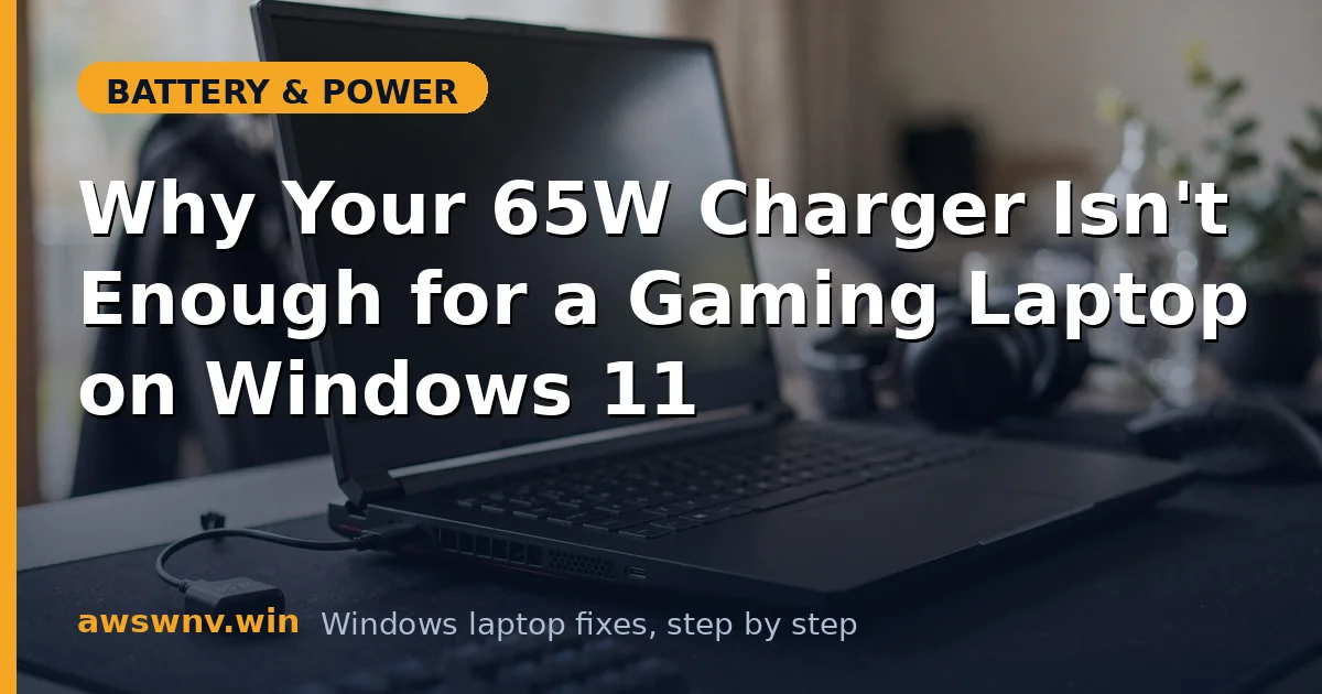 Why Your 65W Charger Isn't Enough for a Gaming Laptop on Windows 11