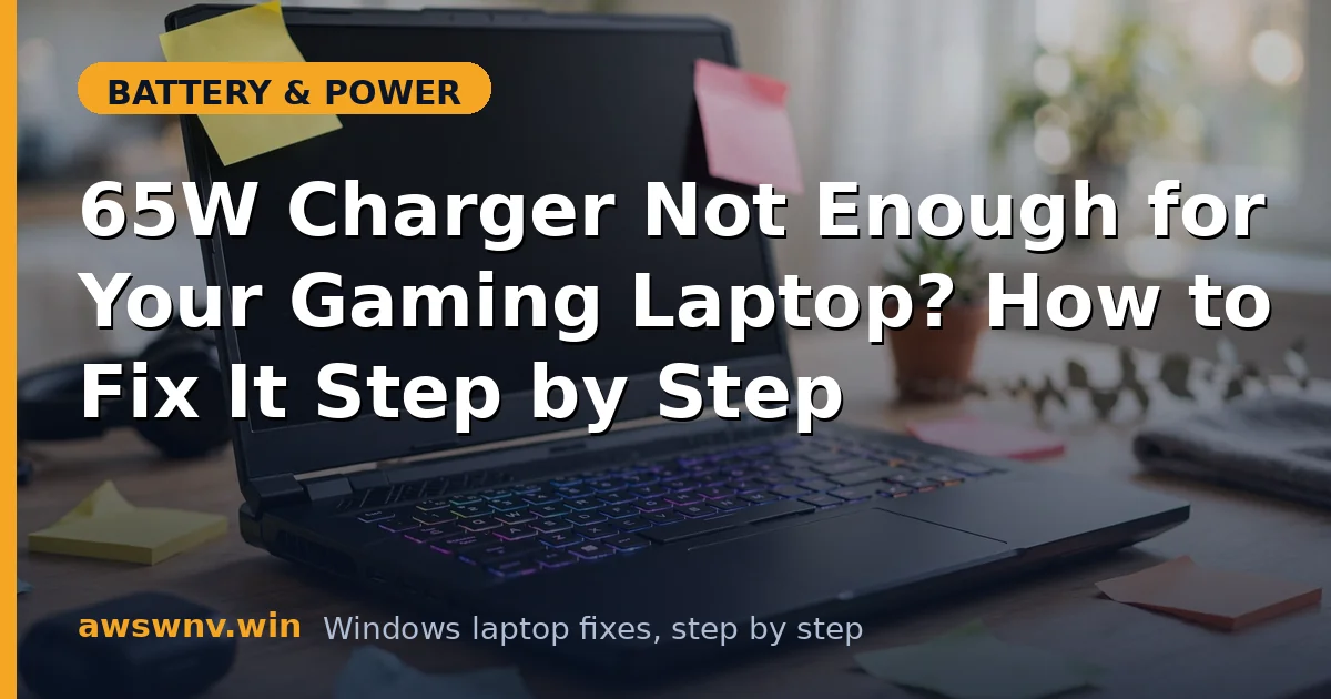 65W Charger Not Enough for Your Gaming Laptop? How to Fix It Step by Step