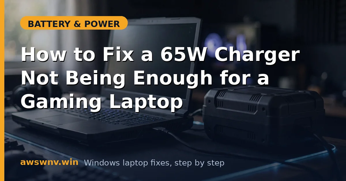 How to Fix a 65W Charger Not Being Enough for a Gaming Laptop