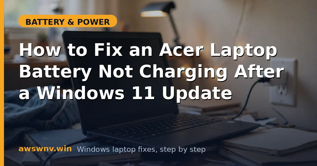 How to Fix an Acer Laptop Battery Not Charging After a Windows 11 Update