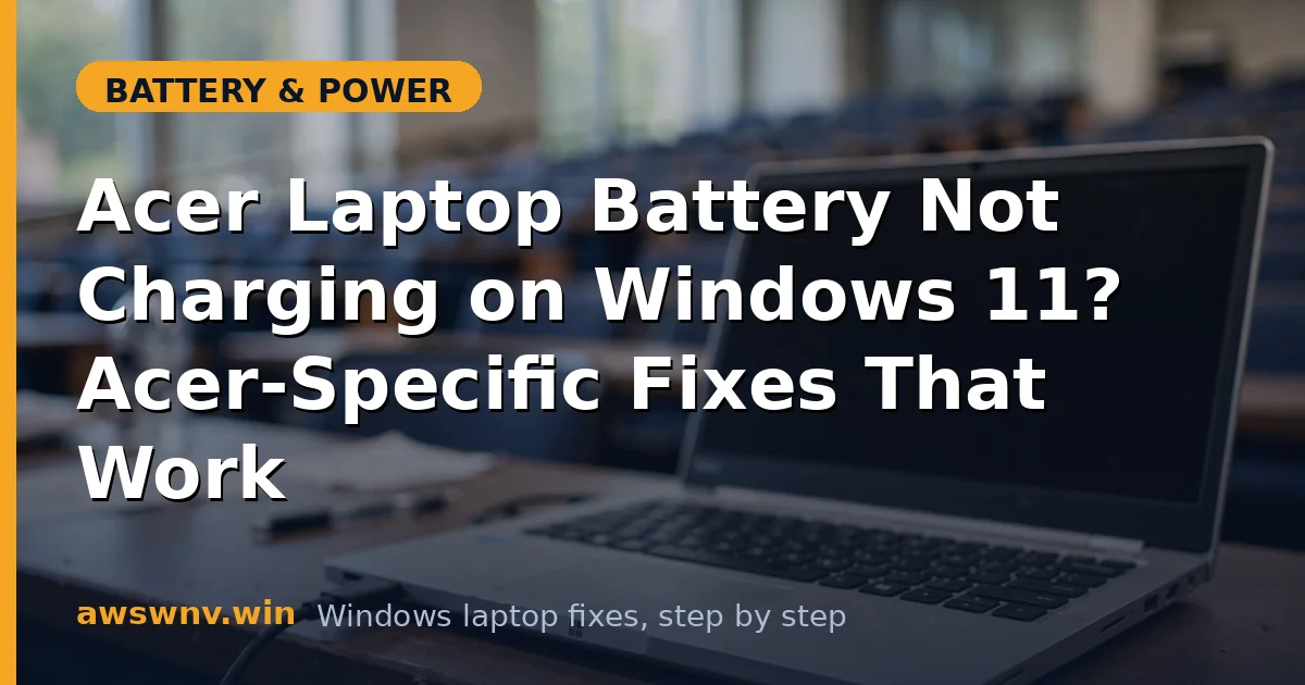 Acer Laptop Battery Not Charging on Windows 11? Acer-Specific Fixes That Work