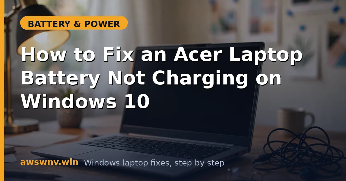How to Fix an Acer Laptop Battery Not Charging on Windows 10