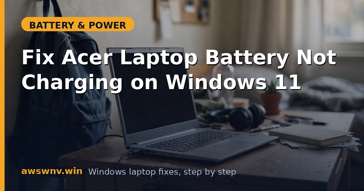 Fix Acer Laptop Battery Not Charging on Windows 11