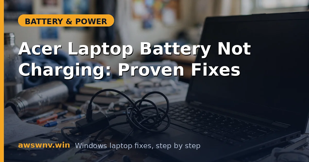 Acer Laptop Battery Not Charging: Proven Fixes