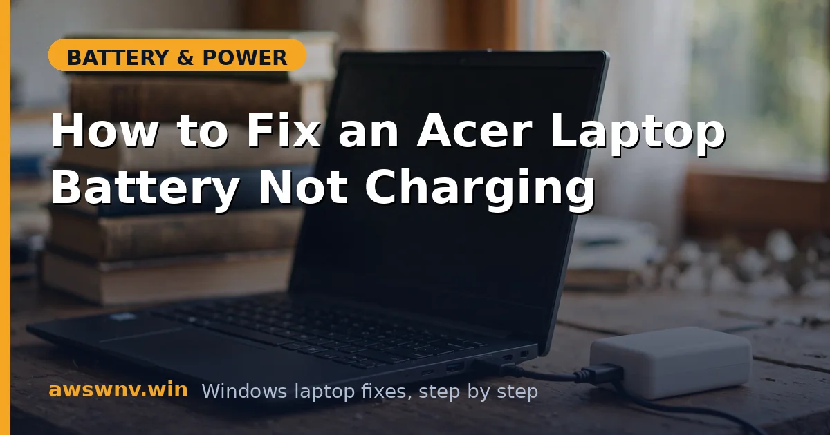 How to Fix an Acer Laptop Battery Not Charging